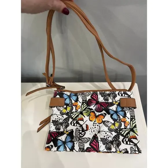 Rossetti Multicolor Butterfly Crossbody Organizer Handbag Purse NWOT - Picture 8 of 8